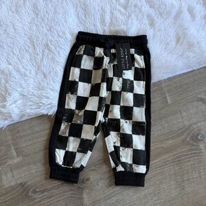 Little Bipsy Kids Checkered Black and White Joggers